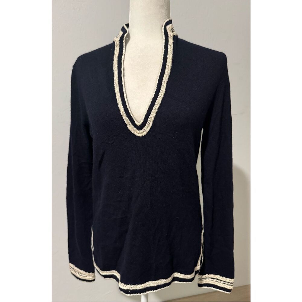 J.Crew blue v neck sweater merino wool angora rabbit hair cashmere blend v neck